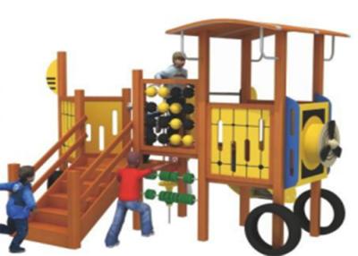 China Train Type Wooden Play Park Equipment Toddlers Wooden Outdoor Playset for sale