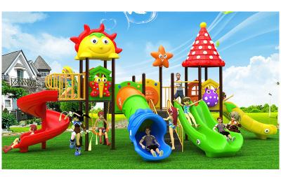 China Amusement Kids Preschool Play Equipment Outdoor Playground Plastic Slides for sale