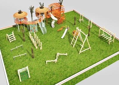 China Log Playsets Wooden Playground Set Climbing Net Sets for sale