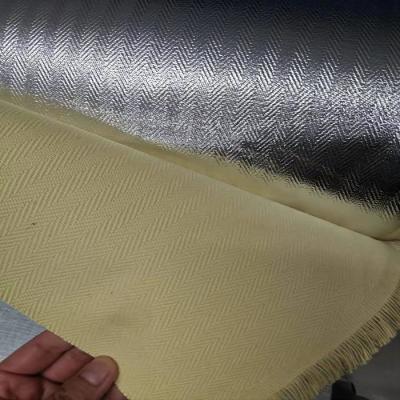 China Para Aramid Aluminium Coating Fabric Herringbone Style for sale