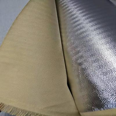 China Herringbone Weaving 100% Para Aramid Aluminized Fabric for sale