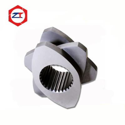 China Melting Zone Extruder Screw Elements Tool Steel / 38CrMOAla Material High Hardenability OD 71mm Cpm Pellet Mill Parts for sale