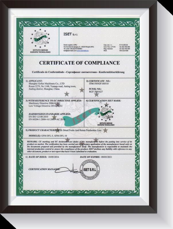 CE certificate 1 - Shanghai Gofun Machinery Co., Ltd.