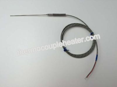 China 1.5MM Hot Runner Ungrounded Thermocouple With Fiberglass Leads / Metal Transition for sale