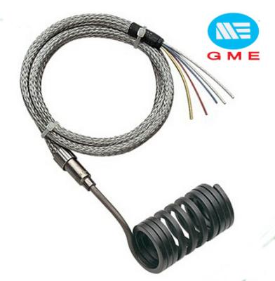 China PVC Extruder Hot Runner Coil Heaters Spring Coil Heater With Metal Mesh Lead Wire for sale