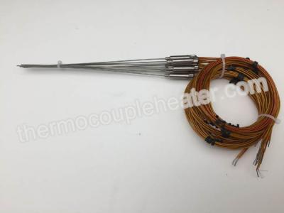 China Type J Hot Runner Thermocouple Probe / Rtd Temperature Probe With Metal Head for sale