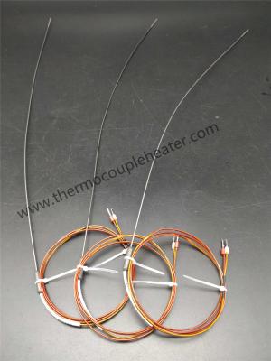 China Kapton Lead Wire Thermocouple Probe 1.5x500mm With Plastic Transition Zone for sale