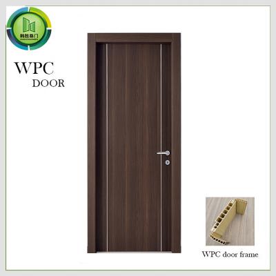 China Residential Wpc Patio Solid Core Bedroom Door Wooden Anti Deformation for sale