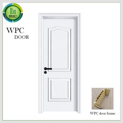 中国 シロアリの抵抗WPCの平野のドアの合成の白い内部浴室の使用 販売のため