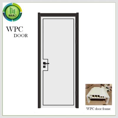 China Soundproof Entry WPC Plain Door Water Resistant CE Certified Bedroom Use for sale