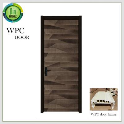 China Soundproof  Stable WPC Wood Door Eco Friendly Fire Rated Apartment Use for sale