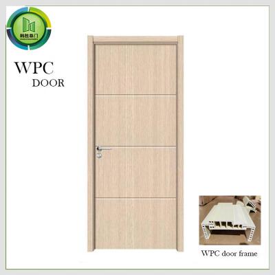 China Termite Proof WPC Wood Door PVC skin Finished Fire Retardant Bedroom use for sale