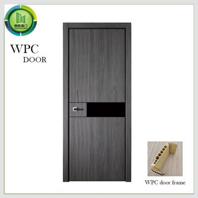 China Waterproof Solid WPC Wood Door PVC skin Finished Apartment Use for sale