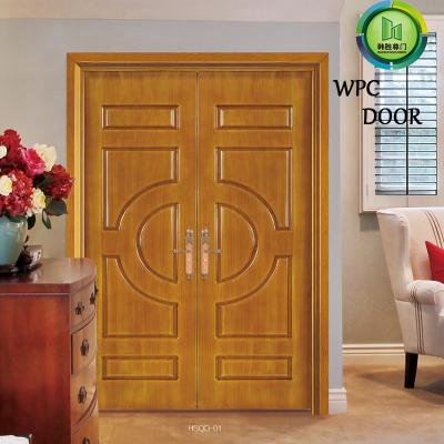 China Termite Resistant Entry WPC Double Doors  1400mm Width Hotel use for sale
