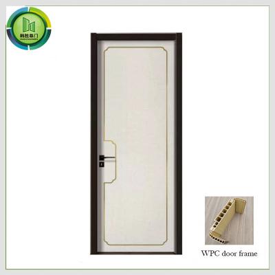 China Waterproof WPC UPVC Internal Doors Wooden Sound Reduction For Bathroom for sale