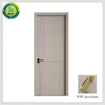 China WPC Skin Single UPVC Patio Door ,  Moisture Proof Wooden UPVC Doors Hotel Use for sale