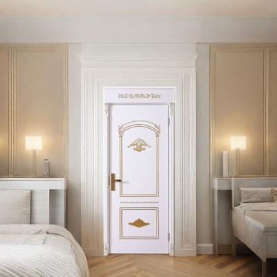 China Painting WPC Door For Israel Interior With Solid Core White Wooden Timber And PVC Doors for sale