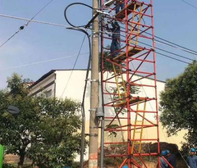 China Strong Non Conductive Fibreglass Scaffold Tower For Wire Pole Repairement for sale