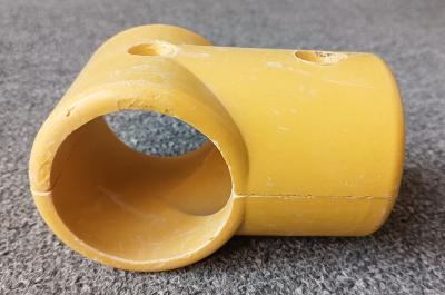 China FRP Fence Pipe Connector Elbow Base Three Way Yellow SMC Fittings for sale