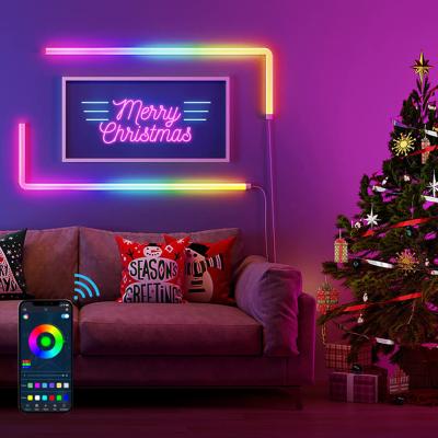 중국 RGB Smart Wall Lamp Newly Dimmable DIY Room Decoration Wall light Multicolor Segmented Control Game Music Sync 판매용