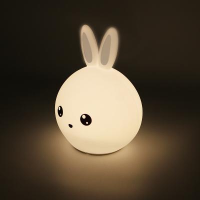 중국 Drop Shipping Dimmable Silicone Night Light USB charge LED night lights Remote Control LED Bedside Rabbit Lamp for Chidren 판매용