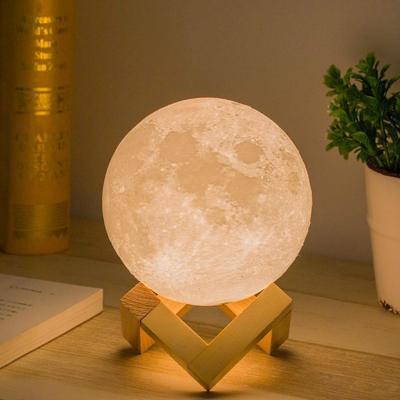 China 3D Moon Lamp 16 Colors Touch Night Light With Remote Control and USB Rechargeable LED Night Light for Home Decoration for sale