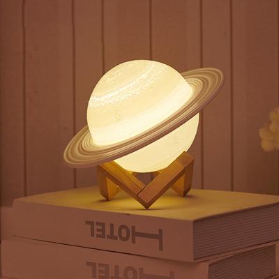 China LED Saturn Night Light with USB Cable Rechargeable and Remote Control 16 Colors Planet Table Light Birthday Gift for Girls for sale