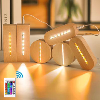 China USB charge wooden night light base Note Message Board Luminous lamp  for bedroom Customizable gift Acrylic board wooden base for sale