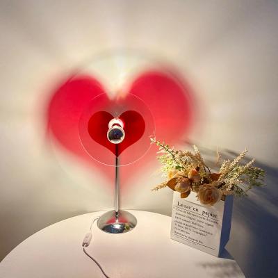 China Modern Table Lamp Heart Projection LED Lamp 360 Degree Rotation Romantic Atmosphere floor Light for Living Room Bedroom for sale