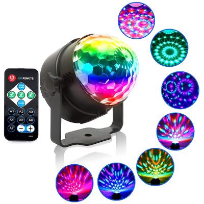 Китай RGB Party Magic Crystal Ball Light Remote Control DJ Stage Lighting hang Disco Luminous shine Lamp for home bar ktv продается