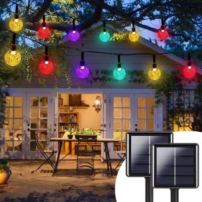 China Solar round String Lights RGB waterproof Crystal Ball Fairy Lights outdoor Garden lamp for Decorate Home Garden à venda