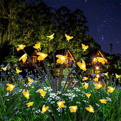 China Solar bee garden firefly light 10 Led Outdoor Solar Garden Decoration Lamp Lights Waterproof Firefly Swaying Lights for sale