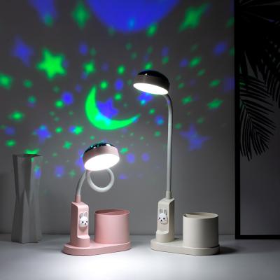 Cina New Kids Led Rechargeable Starry Sky Table Lamp With Pen Holder Modern Led Table Lamp For Bedroom in vendita