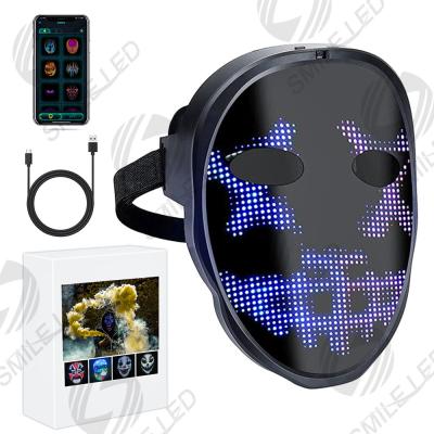 Китай Bluetooth Led Lights Up Party Mask DIY Picture Editing Programmable Mask LED Luminous Mask App Control For Halloween Masquerade продается