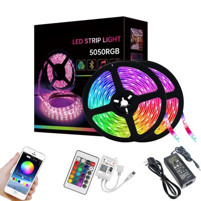China Hot Sale 10 Meters Smart Music APP Wifi Remote Control 5050 Flexible Home Decoration LED RGB Strip Light for sale