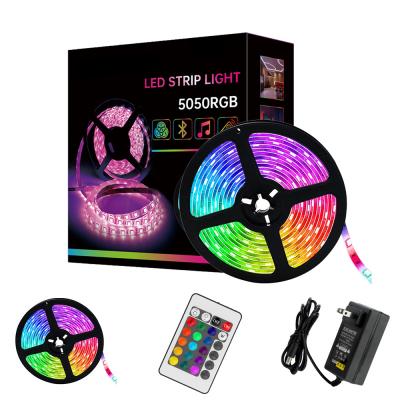 China LED 5050 RGB 5m Strip 24Key IR Remote Controller Color Changing Waterproof Led Strip Lights Kit for sale