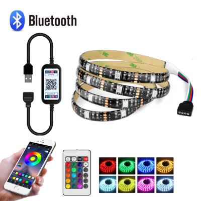 China USB LED Strip Light SMD 5050 RGB Colorful DC 5V Flexible LED Light Tape Ribbon APP Waterproof TV Background Lighting à venda