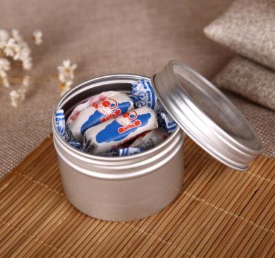 China 100ml aluminum jars, PVC window aluminum jars, PET window Aluminum containers, Slid Lids aluminum jars for sale for sale