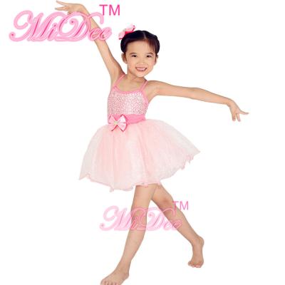 China Pinky Tutu Dance Dress Leotard Under Mesh Spandex Polyester Material For Solo Dance Performance for sale
