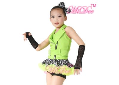 China Hip Hop Jazz Tap Costumes / Jazz Dance Outfit With Halter Vest / Zebra Skirt for sale