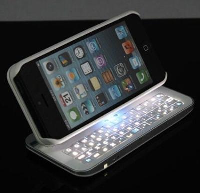 China Caja portátil del teclado de Blutooth para la caja del teclado del metal del negro del iPhone 5S del iPhone 5 en venta