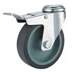 China 04-Medium duty caster Bolt hole TPR caster with brake for sale