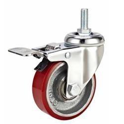 China 04-Medium duty caster Swivel brake Iron core PU casters for sale