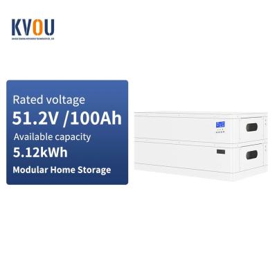 China 5kWh Residential Lithium Battery Pack 51.2V 100Ah Stack Mounted Energy Storage for sale