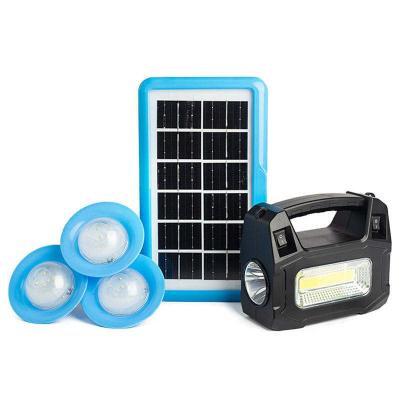 China Portable Mobile Solar Lighting System With 3 LED Bulbs Emergency Solar Light Kit for sale