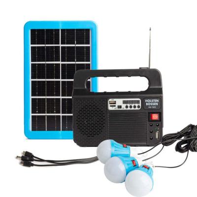 China 3600mah Mini Solar Lighting System Kit With 3W Light Bulb Radio Function  USB Rechargeable for sale