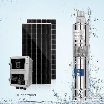 China 150M Screw Solar Powered Submersible Borehole Water Pump System Deep Well Pump for sale