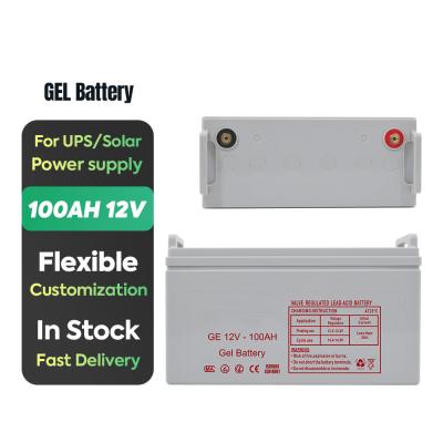China 12V 100AH GEL Storage Rechargeable Pure Lead UPS Battery For Solar Power System à venda