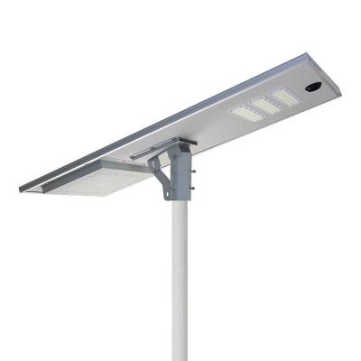 China 100W/18V 8-10m Silver Gray Solar Street Light With 3~5 Nights Badkup Time for sale
