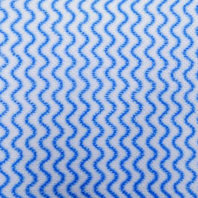 China 30cm Blue Wave Printed Spunlace Nonwoven For Food Service for sale